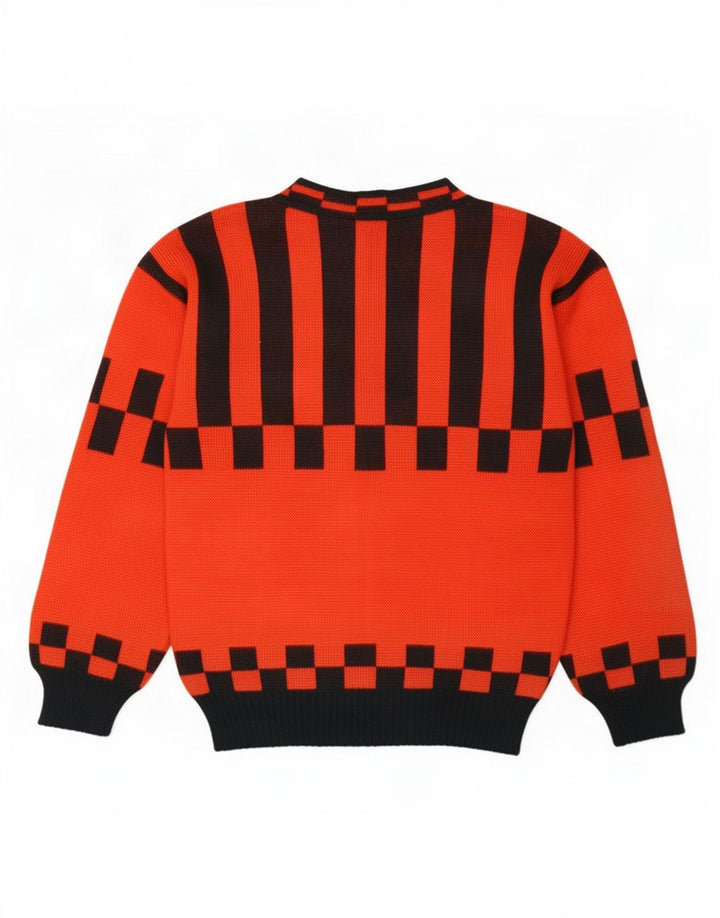 Pulover Cardigan Vintage pentru Damă EU 40 Roșu Mediu Geometric