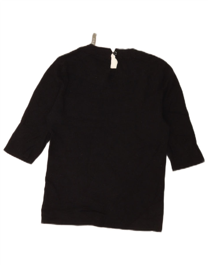 Oasis Top pentru femei cu mâneci 3/4 UK 8 Small Black