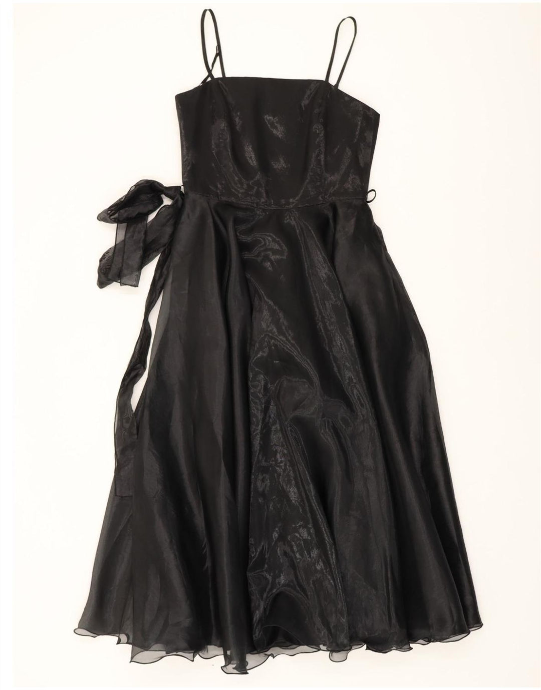 VINTAGE Womens Sleeveless Maxi Dress UK 10 Small Black Polyester Vintage Vintage and Second-Hand Vintage from Messina Hembry 