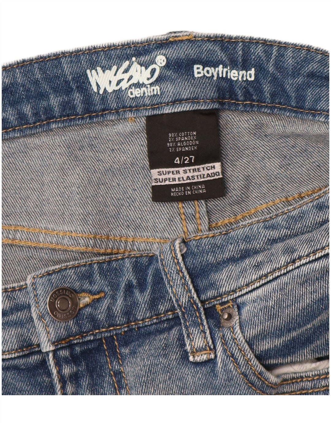 Blugi conici pentru femei Boyfriend Mossimo US 4 Small W27 L30 Bumbac albastru