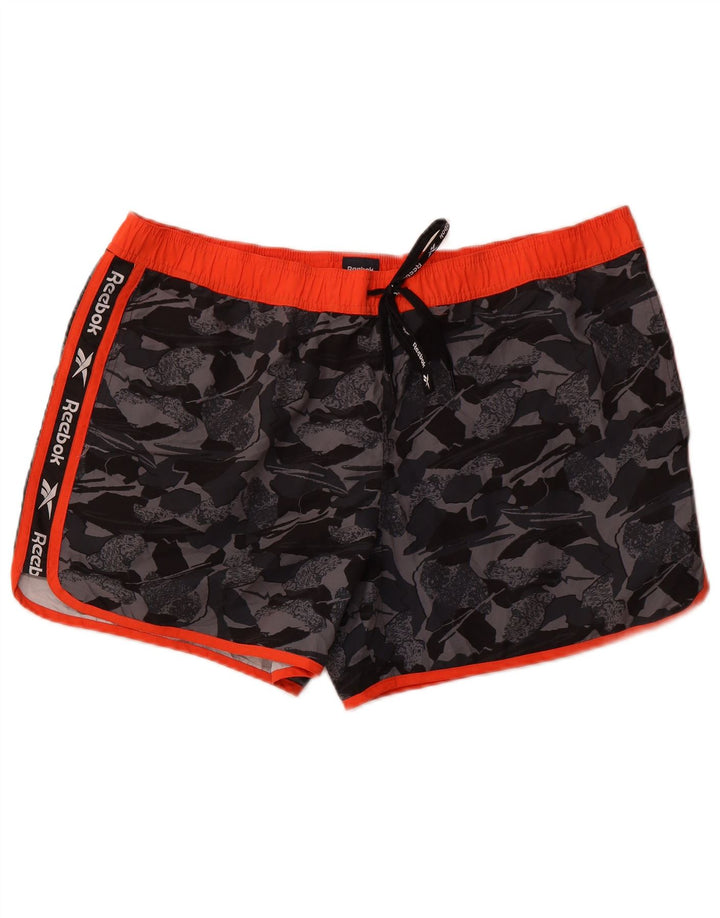 Pantaloni scurți de înot Reebok pentru bărbați XL, gri, din poliester de camuflaj