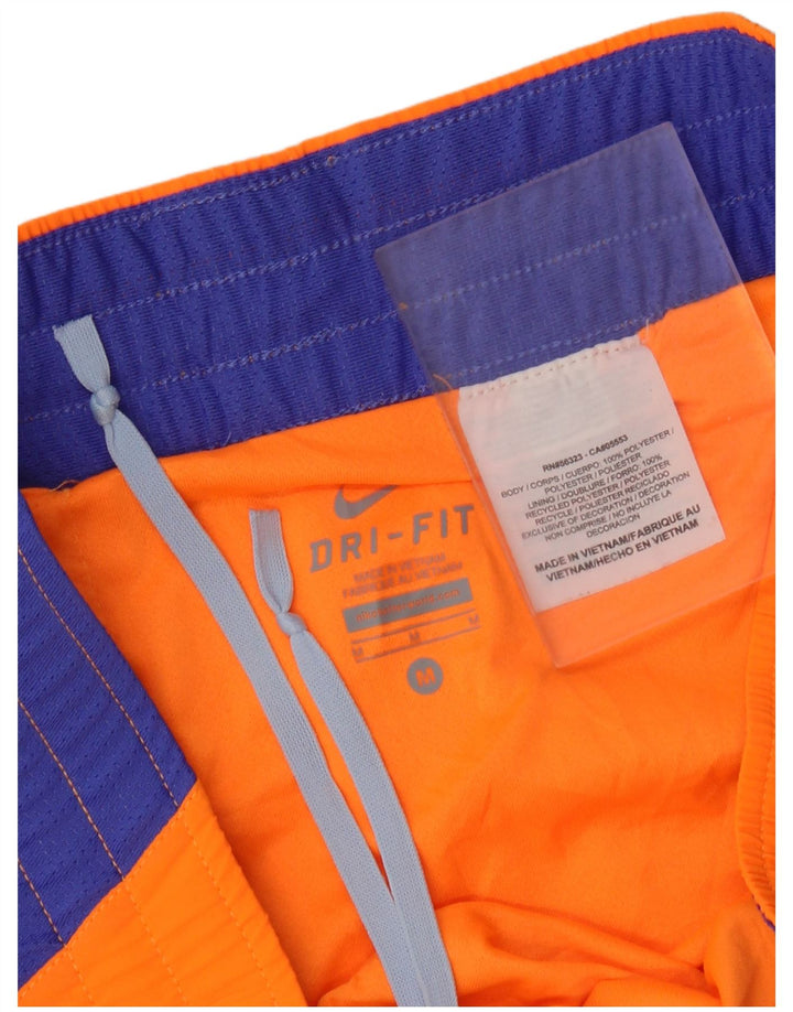 Pantaloni scurți sport Nike Dri Fit pentru femei UK 14 Medium Orange Colorblock Poliester