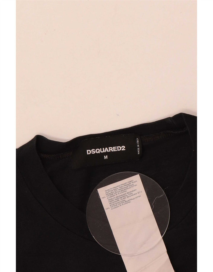 Tricou grafic pentru bărbați Dsquared2 Top mediu din bumbac negru