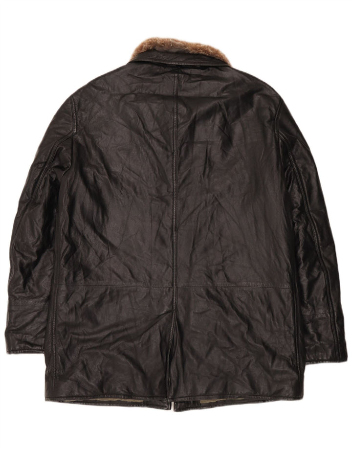 Jachetă de piele pentru bărbați Enrico Mandelli UK 42 XL Negru