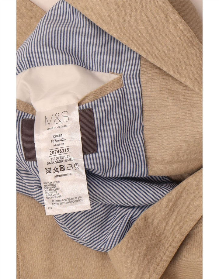 Jachetă pentru bărbați Marks & Spencer, cu 2 nasturi, UK 42, mare, bej, in