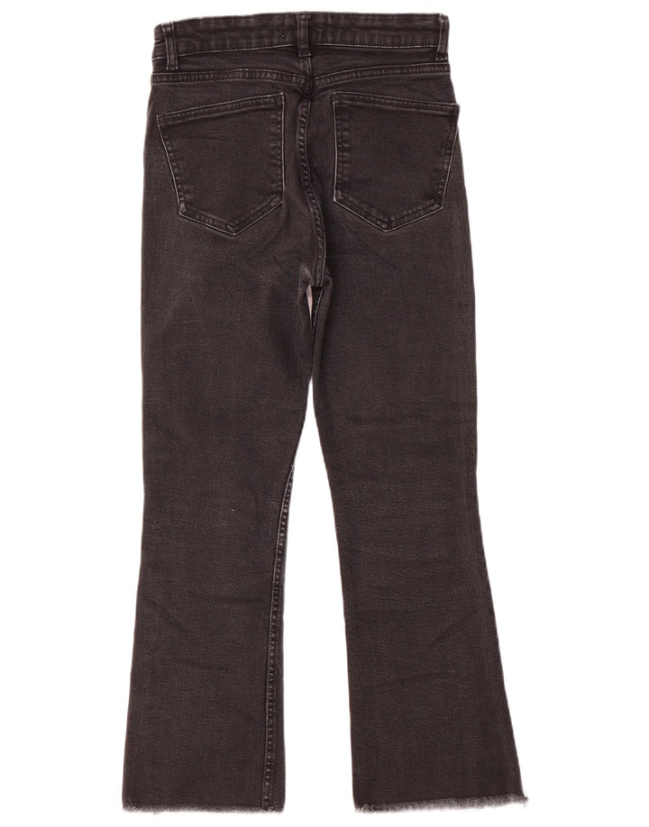 Blugi Zara pentru femei Crop Bootcut EU 38 Mici W28 L25 Negri