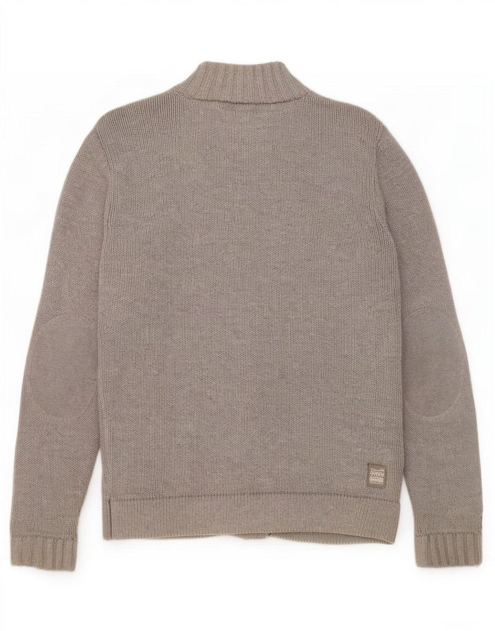 Pulover cardigan pentru bărbați Jack & Jones, bumbac cu dungi, gri mediu