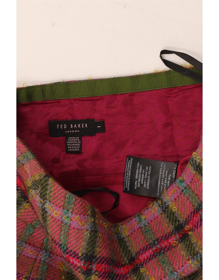 Fusta mini pentru femei Ted Baker Mărimea 1 XS W26 Lână cu carouri multicolore