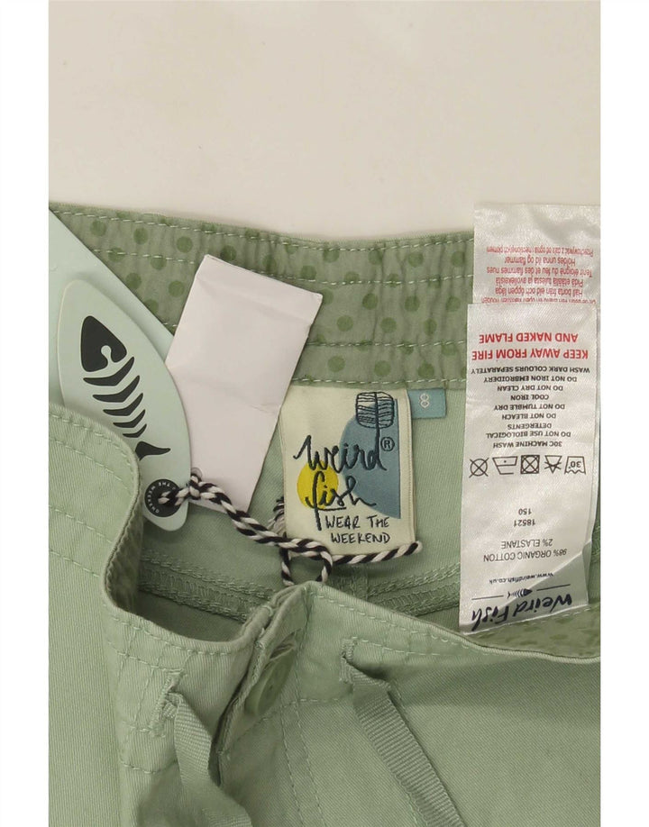 Weird Fish Pantaloni scurti cargo pentru femei UK 8 Small W32 Bumbac verde