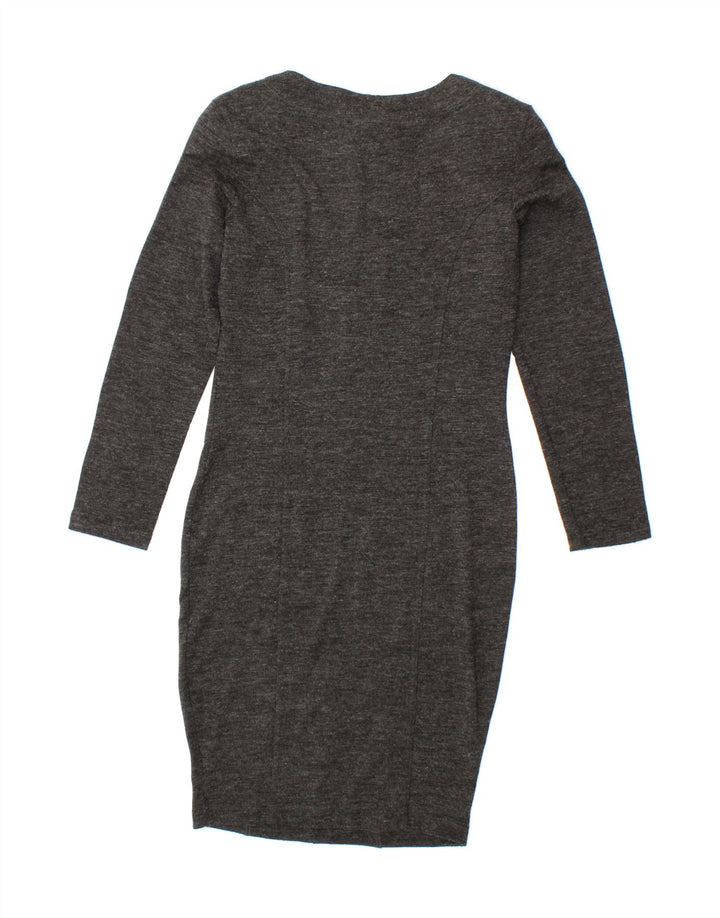 VINTAGE Womens Long Sleeve Sheath Dress IT 46 Large Grey Flecked Vintage Vintage and Second-Hand Vintage from Messina Hembry 