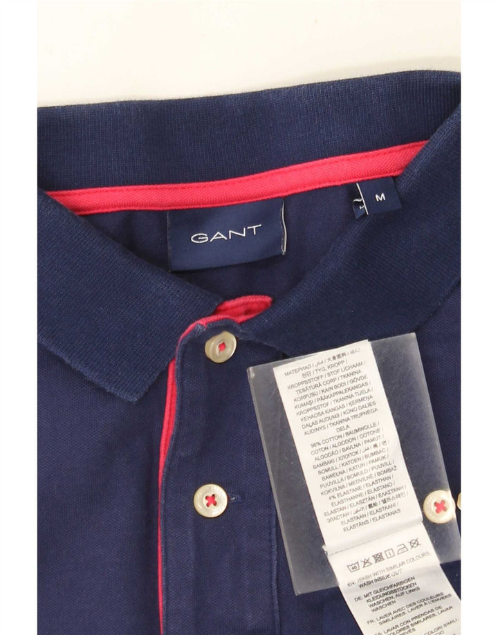 Tricou polo pentru bărbați Gant, bumbac, albastru bleumarin mediu