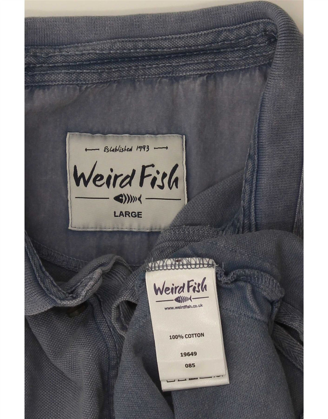 Tricou polo pentru bărbați Weird Fish, mare, albastru, bumbac