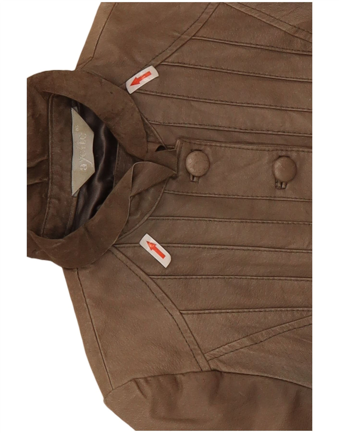 Jachetă din piele vintage pentru femei UK 10 Small Beige