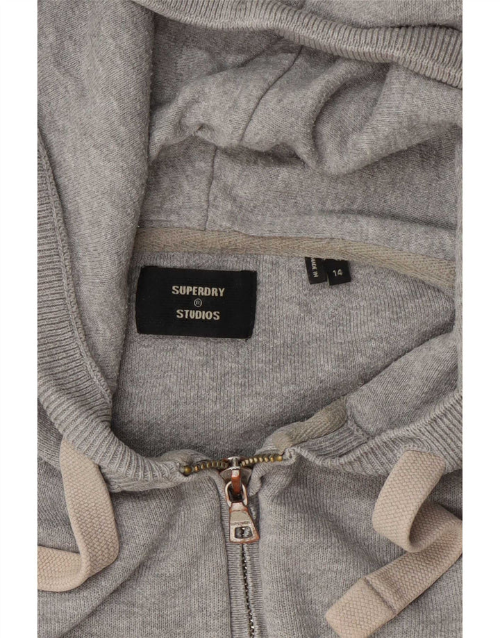 Pulover Superdry pentru femei cu fermoar, UK 14, mare, gri