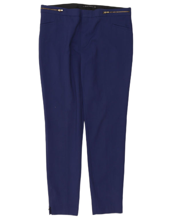 Pantaloni casual slim pentru femei Zara XL W32 L30 Bumbac bleumarin