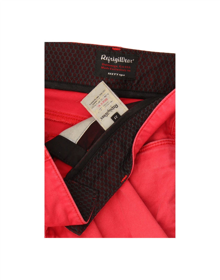 REFRIGIWEAR Mens Denim Shorts W33 Medium Red Cotton