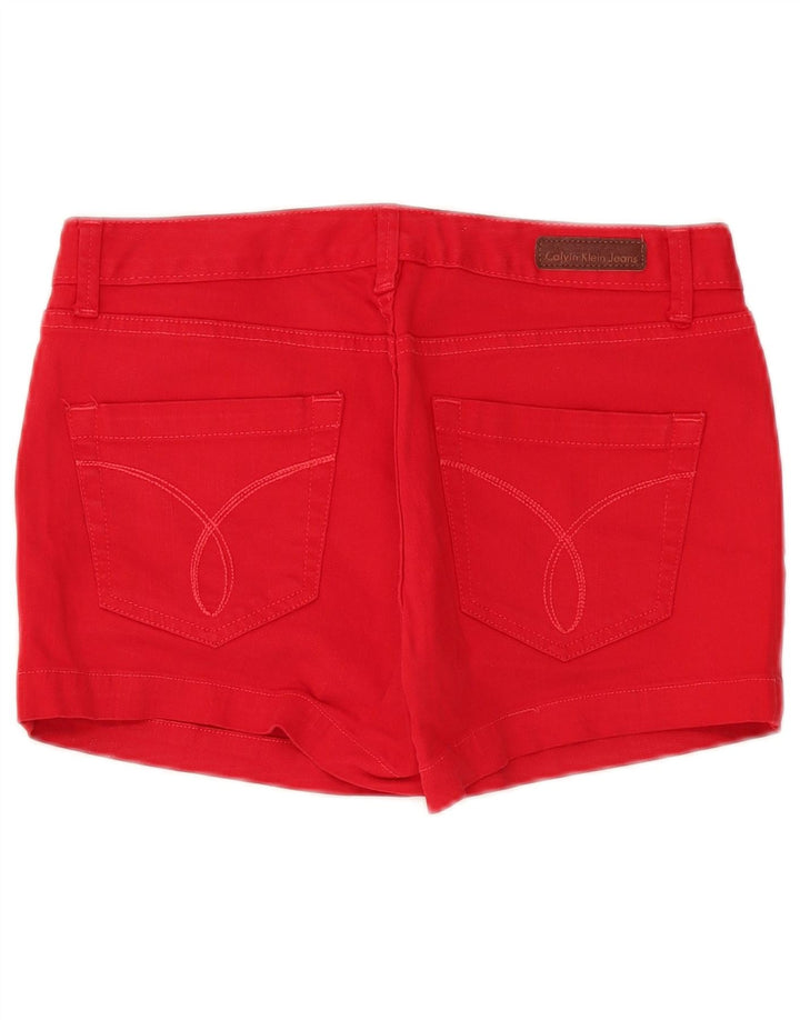 Pantaloni scurți din denim Calvin Klein pentru femei W26, bumbac roșu mic