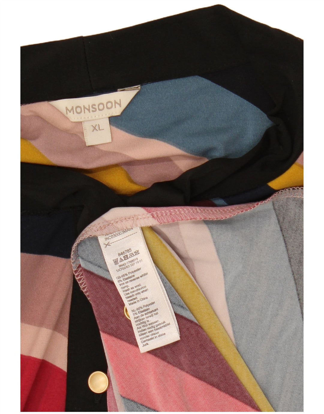 MONSOON Rochie maxi pentru femei cu cravată în față UK 18 XL, cu dungi multicolore