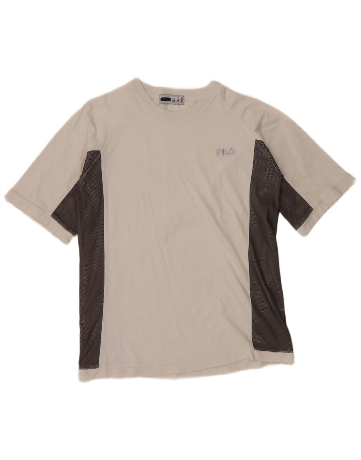 Tricou FILA Băieți Top 13-14 Ani Bumbac Colorblock Alb