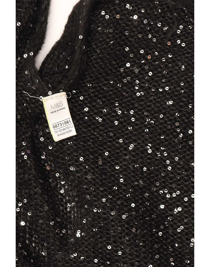 Pulover poncho pentru femei Marks & Spencer, mărime unică, acrilic cu pată negru