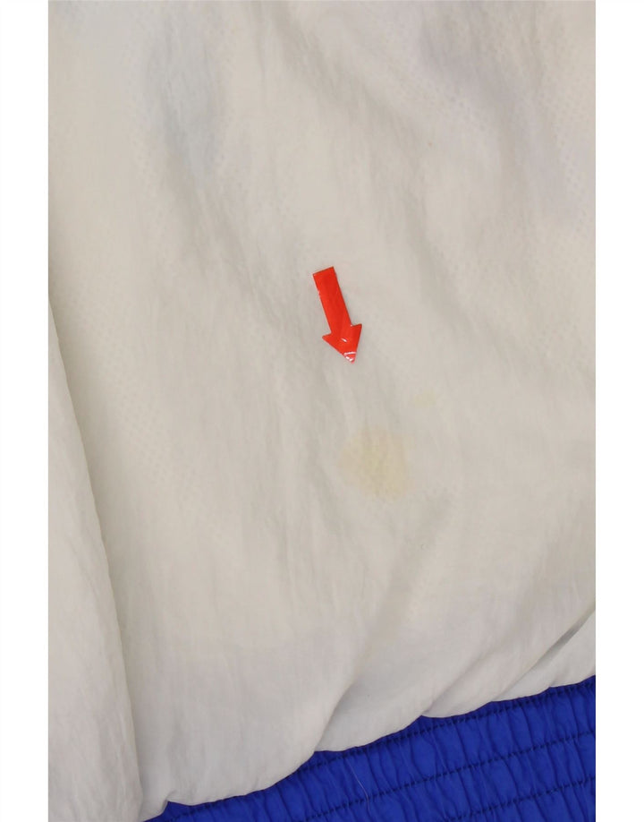 Jachetă de trening vintage pentru femei UK 14 Medium White Colorblock