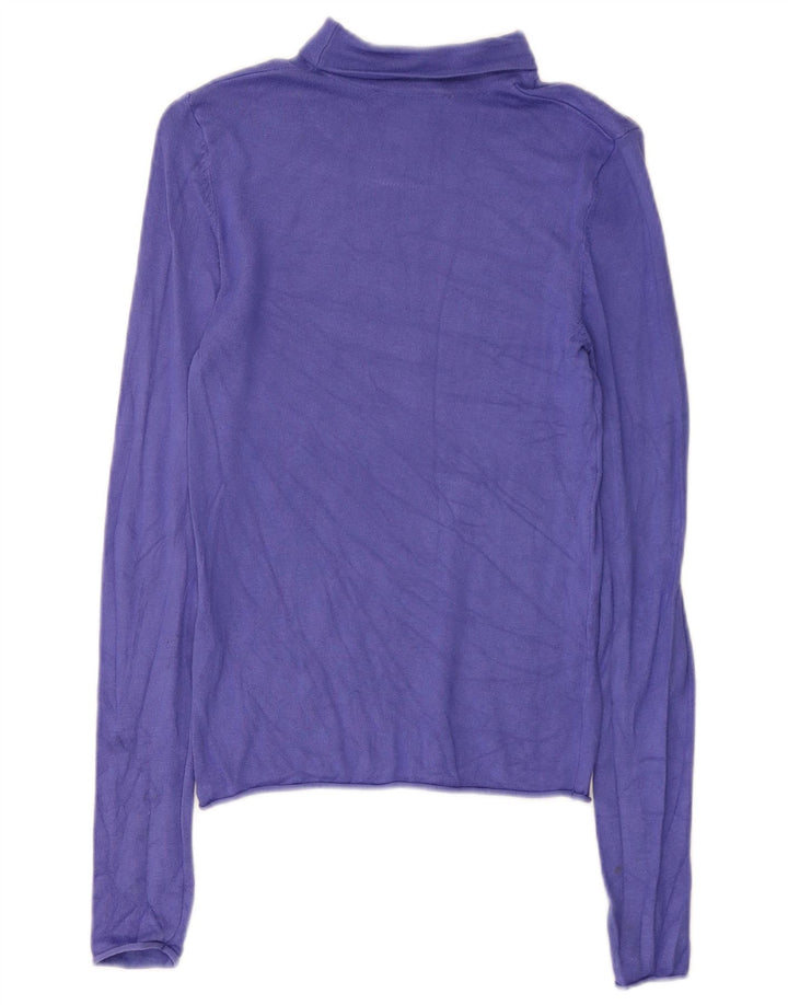 Top femeie Zara cu mânecă lungă UK 8 mic violet viscoză