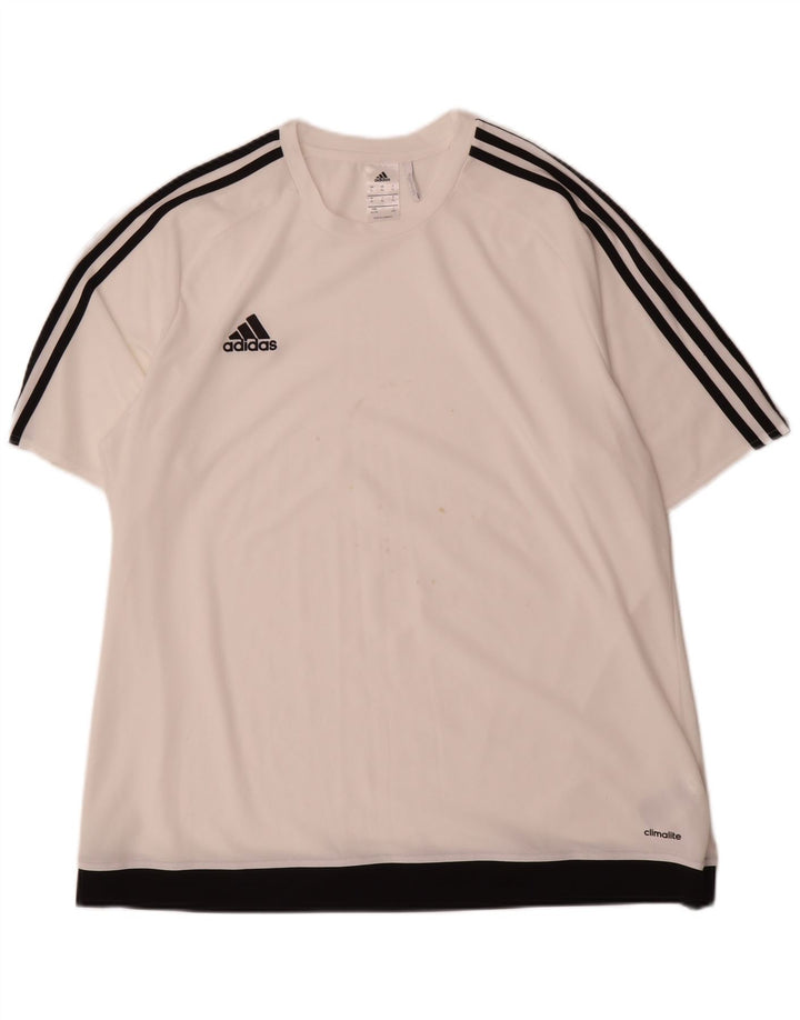 Tricou Adidas Climalite pentru bărbați Top XL, alb, poliester color bloc