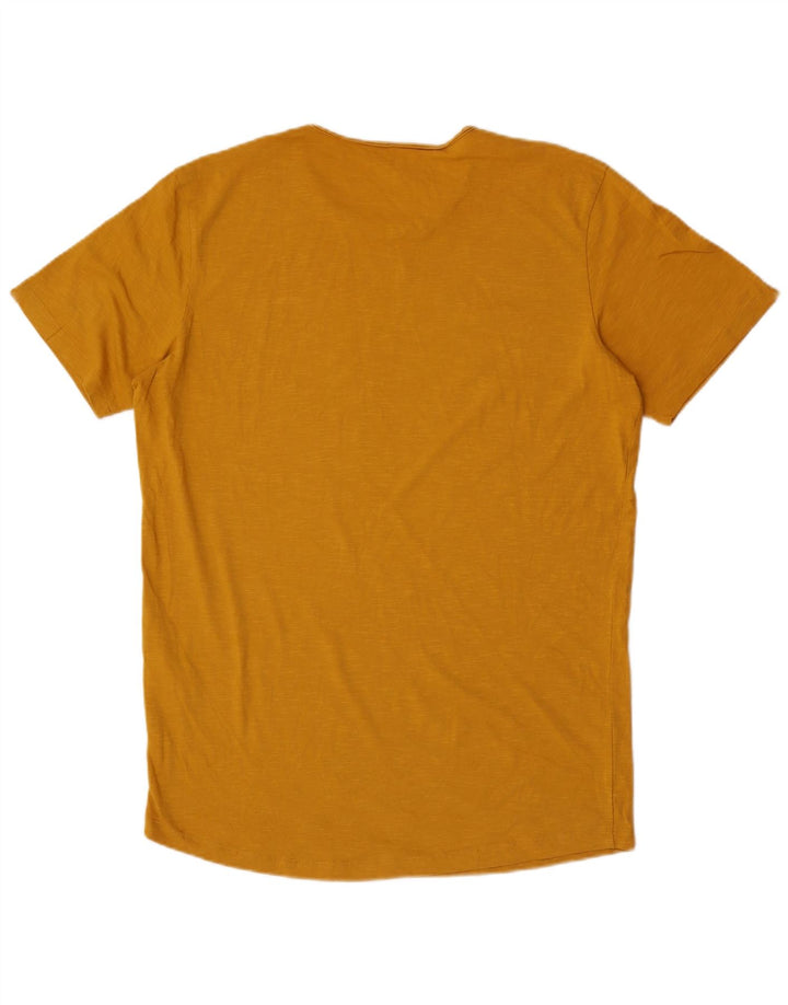 Tricou Jack & Jones pentru bărbați, cu croiala obișnuită, top din bumbac galben mediu