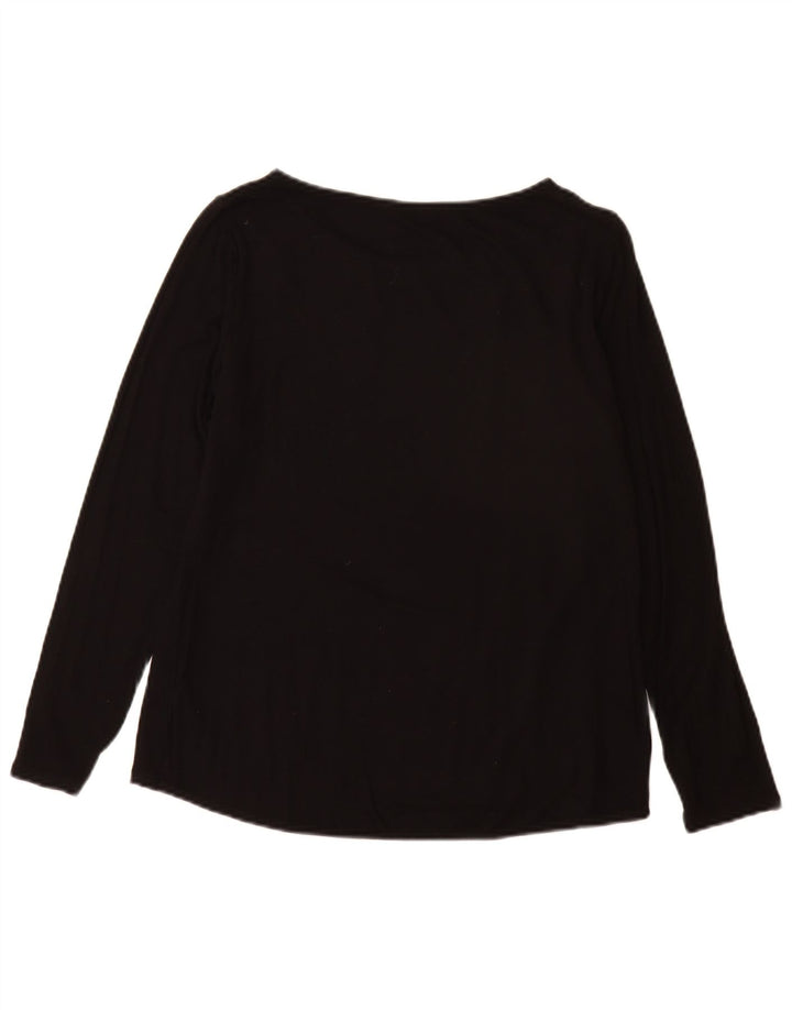 Marks & Spencer Top pentru femei cu mânecă lungă UK 12 Medium Black Viscose