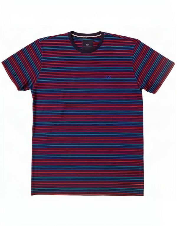 Crew Clothing Mens T-Shirt Top Large Multicoloured Striped