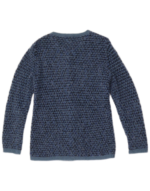 Pulover Cardigan Linea Cinque pentru femei UK 12 Medium Blue Flecked Mohair