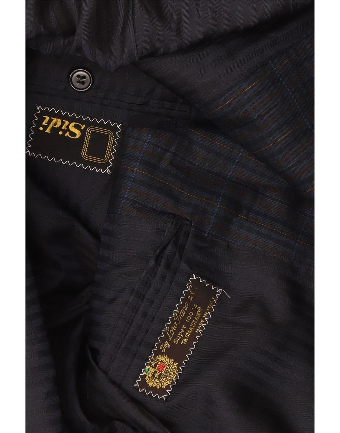 Jachetă Sidi pentru bărbați cu 2 nasturi, UK 38 Medium, bleumarin, carouri