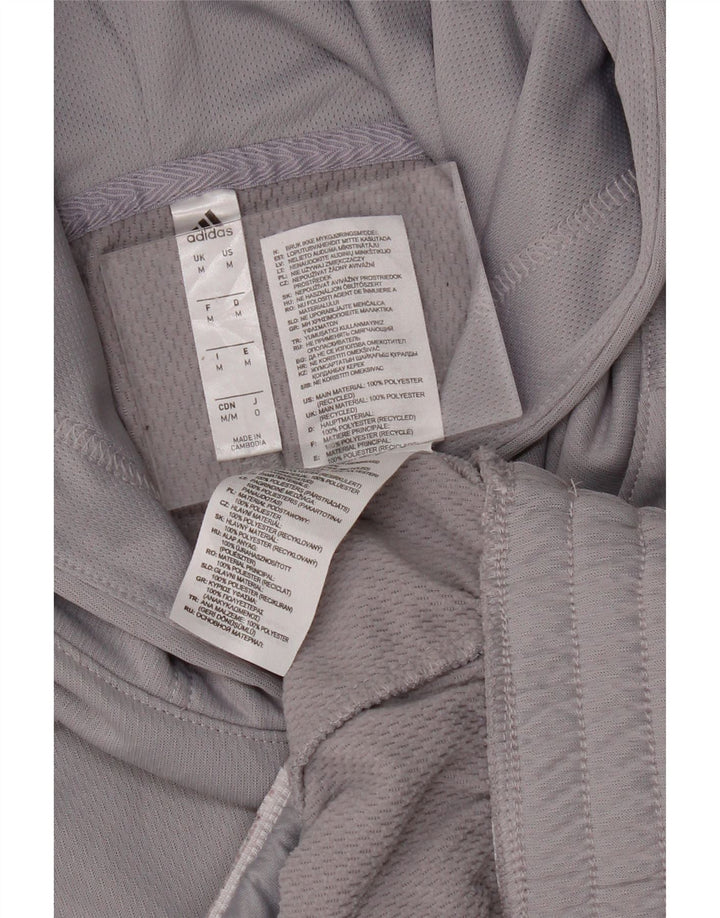 ADIDAS Mens Aeroready Hoodie Jumper Medium Grey Polyester