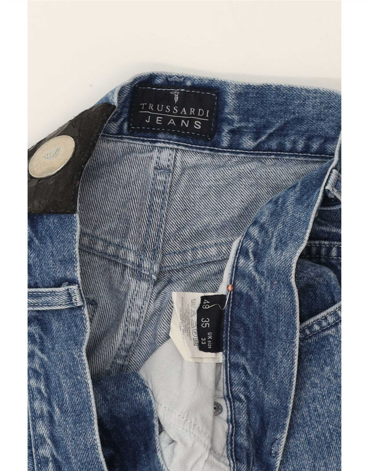 Trussardi blugi conici pentru bărbați W33 L32 bumbac albastru