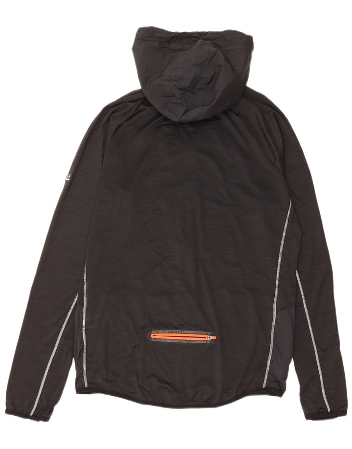 Jachetă Superdry pentru bărbați Athletic Fit Graphic Trening Top Jachetă mare, neagră