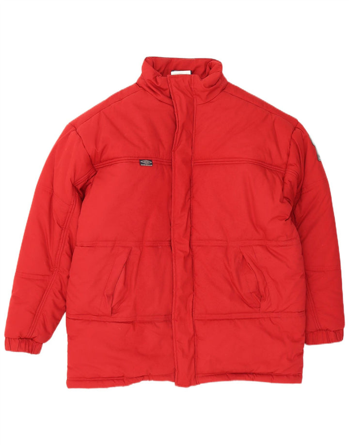 UMBRO Mens Loose Fit Padded Jacket UK 38/40 Medium Red Polyamide