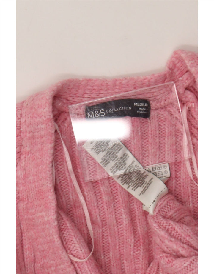 Pulover cardigan deschis pentru femei Marks & Spencer UK 14 Roz mediu acrilic