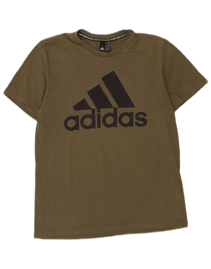 Tricou grafic pentru bărbați Adidas Top Mediu Kaki Bumbac