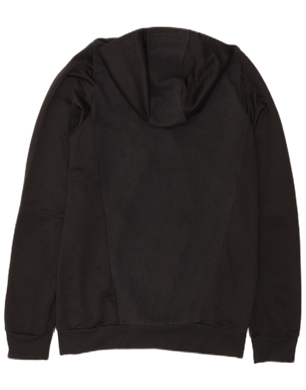Adidas pentru bărbați Deutscher Fussball Bund Zip Neck Hoodie Pulover Medium Negru