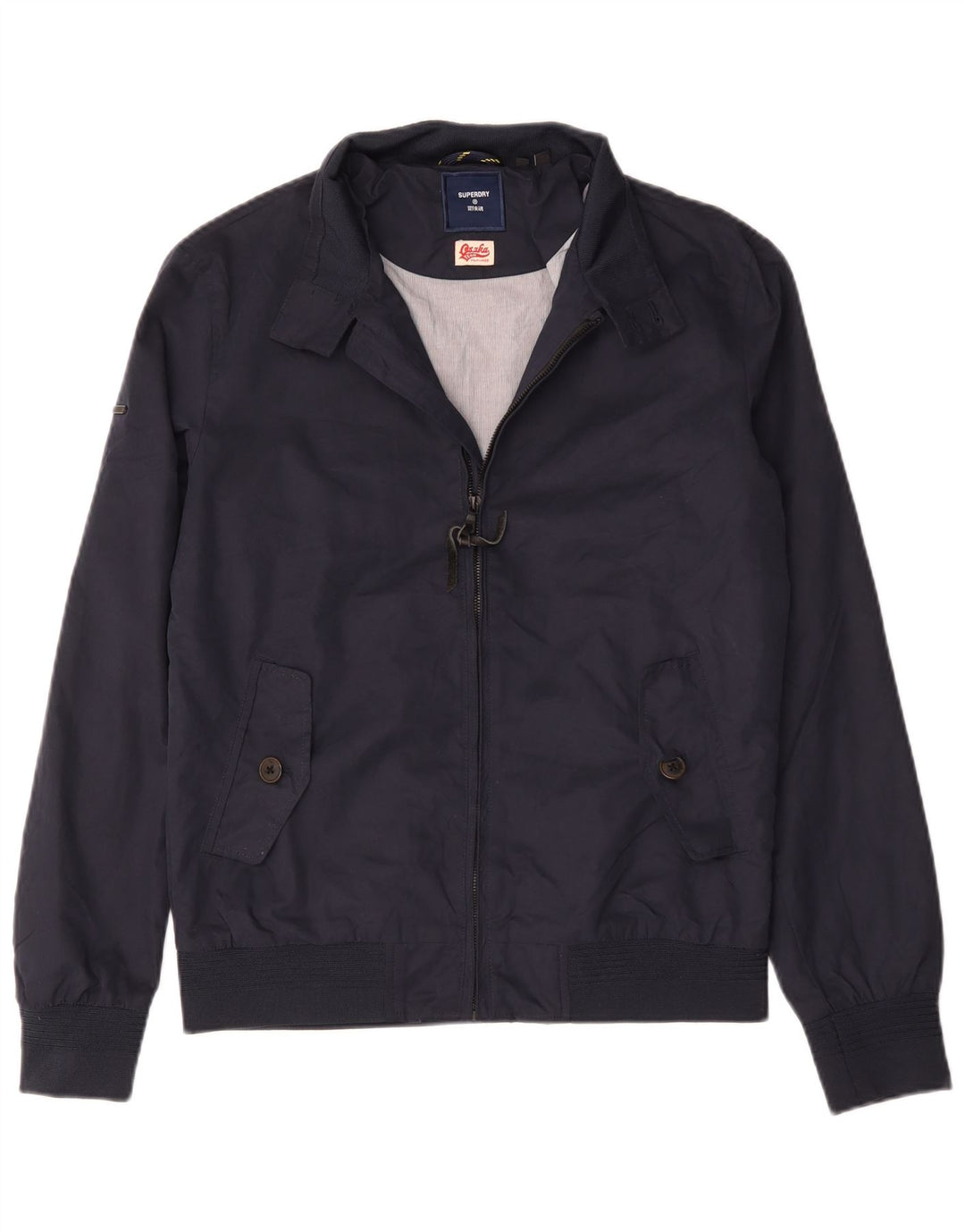 Jachetă Bomber Superdry pentru bărbați UK 36 mic, albastru, bumbac
