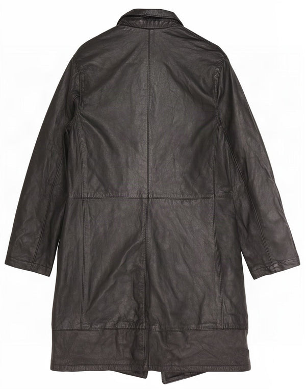 Palton de piele vintage pentru femei UK 8 Small Black