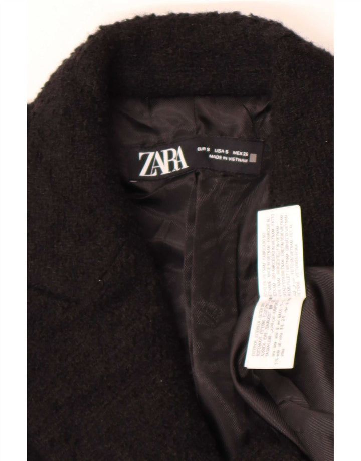 Jachetă pentru femei Zara cu paragate dublu piept UK 10 Mic Negru