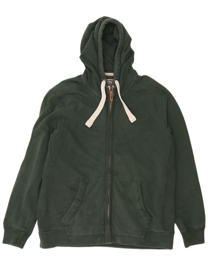 FAT FACE Pulover cu glugă cu fermoar pentru bărbați 2XL bumbac verde