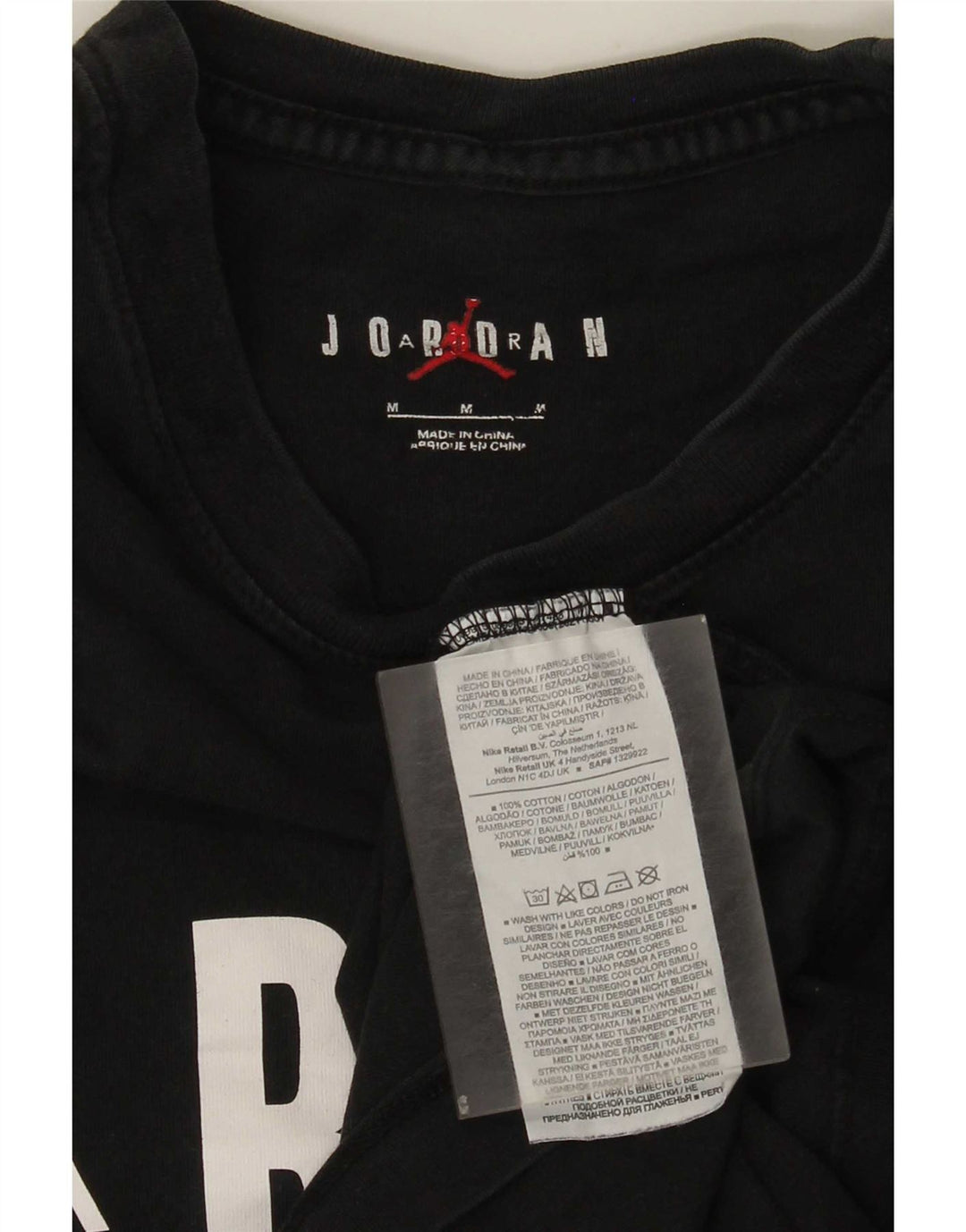 Tricou grafic Jordan pentru bărbați Top mediu negru bumbac