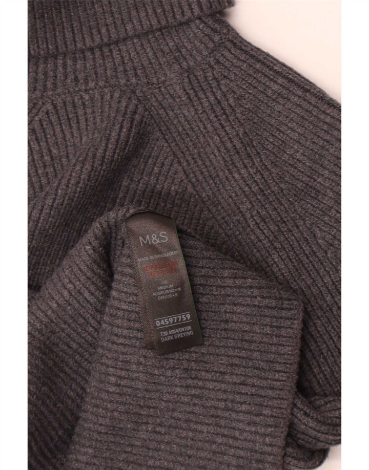 Pulover pentru femei Marks & Spencer Crop cu gât rulat UK 12 Medium Gri