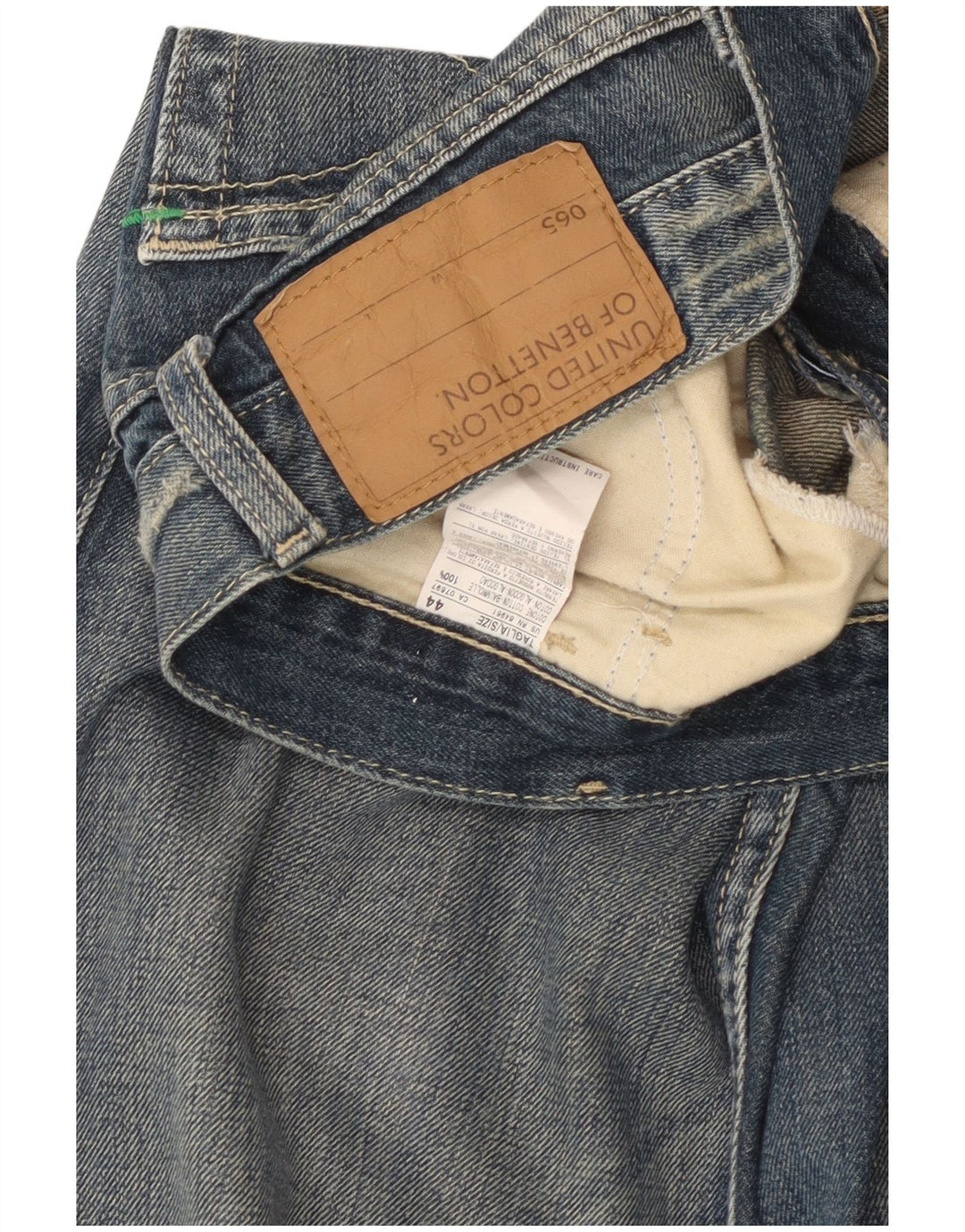 Benetton Jeans Bootcut pentru femei învechiți IT 44 Medium L30 L33 Bumbac albastru