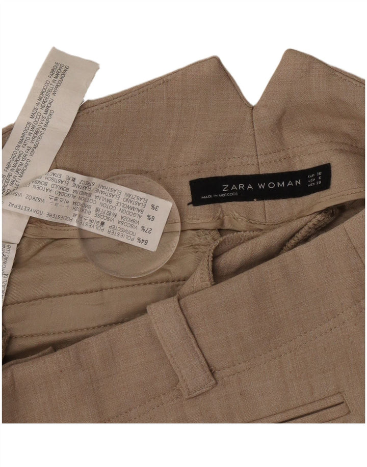 Pantaloni de costum drepți pentru femei Zara EU 38 Mici L28 L29 Gri Poliester