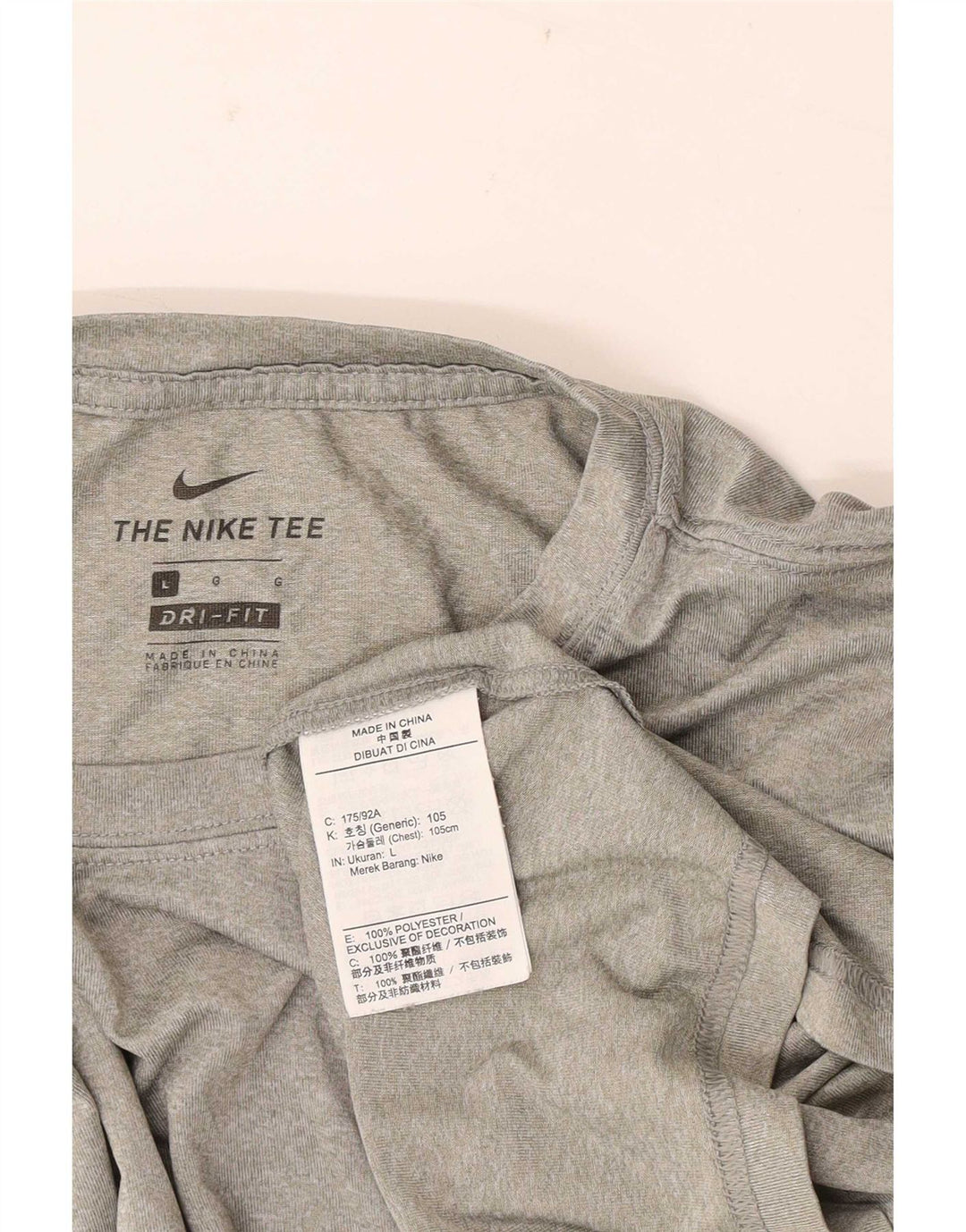 Tricou Nike pentru bărbați Dri Fit Top mare, gri, poliester cu pături
