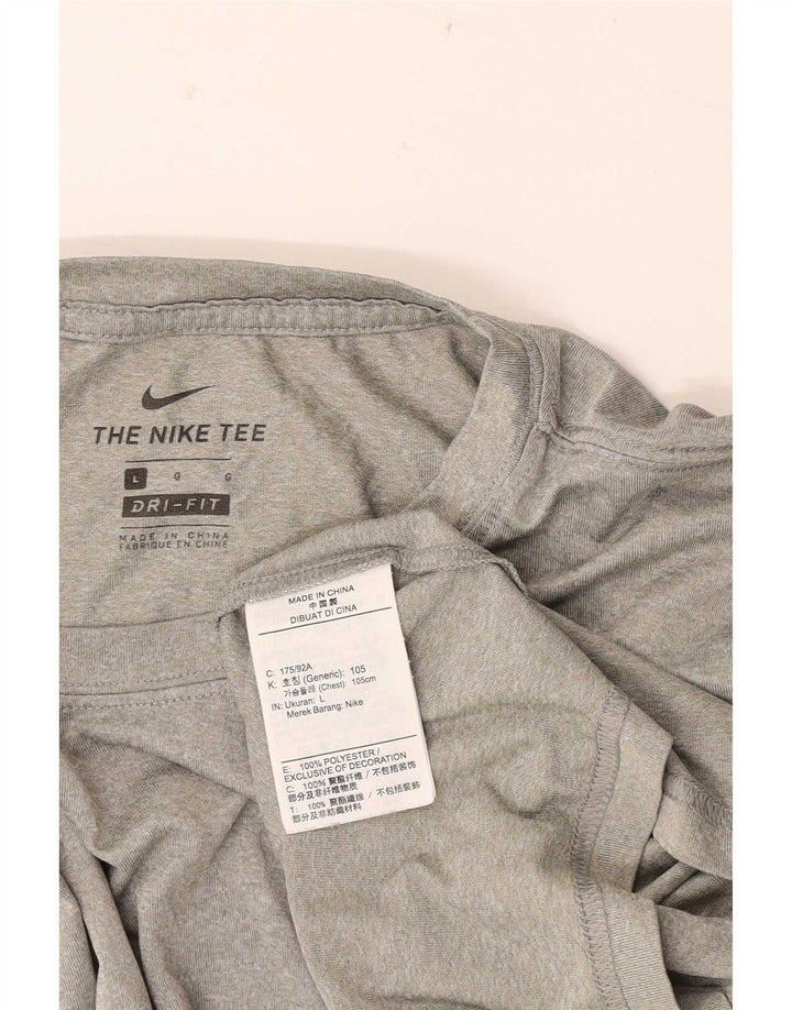 Tricou Nike pentru bărbați Dri Fit Top mare, gri, poliester cu pături