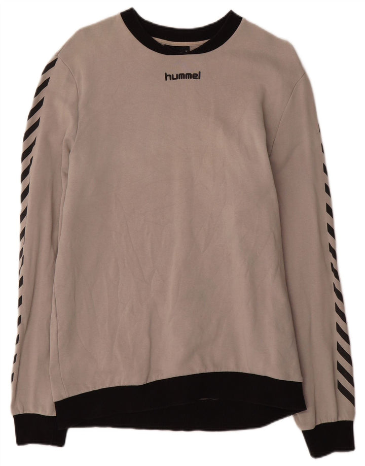 Pulover cu grafică pentru bărbați Hummel, bumbac color bloc, gri mediu